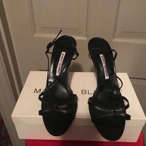 Manolo Blahnik Black Strappy Sandals